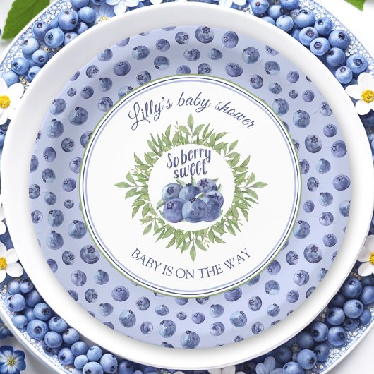 Assiettes En Carton Baby shower Bleu Bleu Bleu Bleu Berry doux