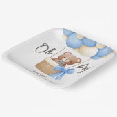 Assiettes En Carton Baby shower bleu bleu bleu Ours en peluche (Angulaire)