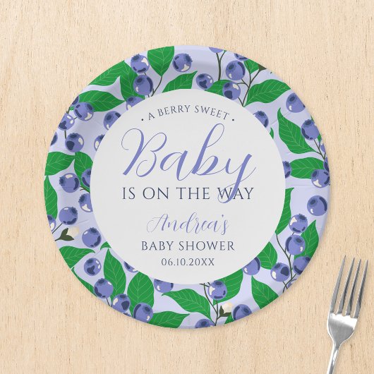 Assiettes En Carton Baby shower bleu bleuet doux