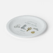 Assiettes En Carton Baby shower bleu cowboy (Angle)