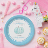 Assiettes En Carton Baby shower bleu doux Petit Citrouille Aquarelle (Fête)