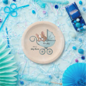 Assiettes En Carton Baby shower Bleu Poussette Bleu Bleu Bleu Bleu Ble (Fête)
