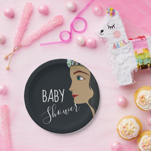 Assiettes En Carton Baby shower bleu princesse (Fête)