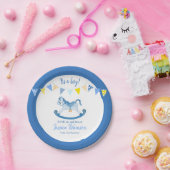 Assiettes En Carton Baby shower bleu rocking hobby cheval nom personna (Fête)