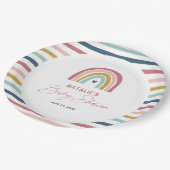 Assiettes En Carton Baby shower bleu rose arc-en-ciel (Angle)
