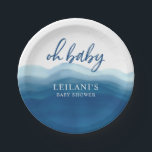 Assiettes En Carton Baby shower Blue Aquarelle Ombre Oh Baby<br><div class="desc">Gardez votre thème baby shower à travers les assiettes avec cette aquarelle bleue ombre.</div>