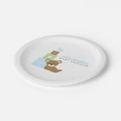 Assiettes En Carton Baby shower Blue Bear and Toy Blocks (Angle)