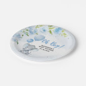 Assiettes En Carton Baby shower Blue Elephant (Angle)