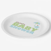 Assiettes En Carton Baby shower Blue Elephant Boy (Angle)