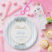 Assiettes En Carton Baby shower Blue Hydrangea (Fête)