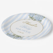 Assiettes En Carton Baby shower Blue Hydrangea (Angle)