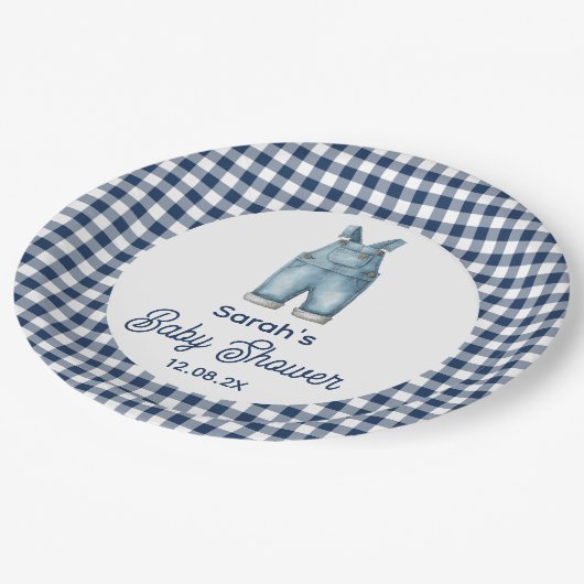 Assiettes En Carton Baby shower Blue Jean (Angle)