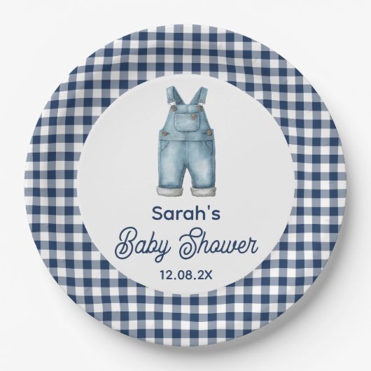 Assiettes En Carton Baby shower Blue Jean (Devant)