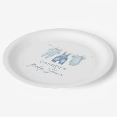 Assiettes En Carton Baby shower Blue Jean Denim (Angle)