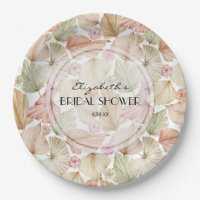 Baby Shower Bohème Feuilles et Fleurs Séchées