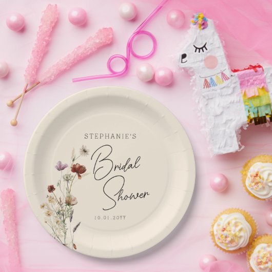 Assiettes En Carton Baby Shower Bohème Fleur de Bridal (Fête)