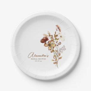 Assiettes En Carton Baby Shower Bohème Rustique Nature Botanique