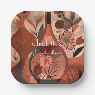 Assiettes En Carton baby shower boho