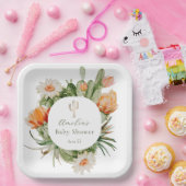 Assiettes En Carton Baby shower Boho Cactus (Fête)