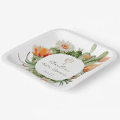 Assiettes En Carton Baby shower Boho Cactus (Angulaire)