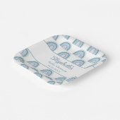 Assiettes En Carton Baby shower Boho Dusty Blue Rainbow (Angulaire)
