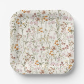 Assiettes En Carton Baby shower Boho Fleur sauvage En Terracotta En Fl (Recto)