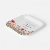 Assiettes En Carton Baby shower Boho Fleurs fraîches (Angulaire)