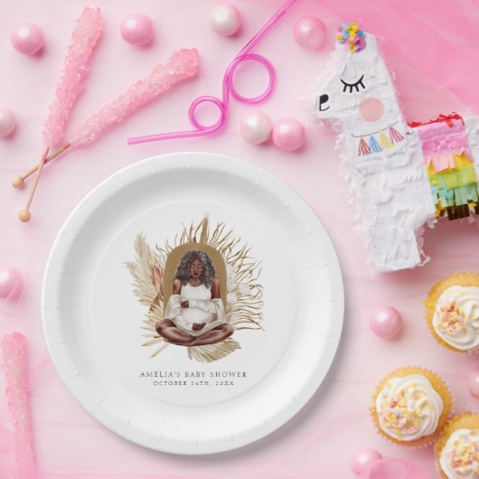 Assiettes En Carton Baby shower Boho Florals (Fête)