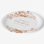Assiettes En Carton Baby shower Boho petit Fleur sauvage neutre pour l (Angle)