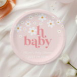 Assiettes En Carton Baby shower Boho Rose Retro Daisy<br><div class="desc">Mon bébé ! Plaques de baby shower marguerite d'inspiration rétro avec marguerites de style années 70 et polices et couleurs boho.</div>