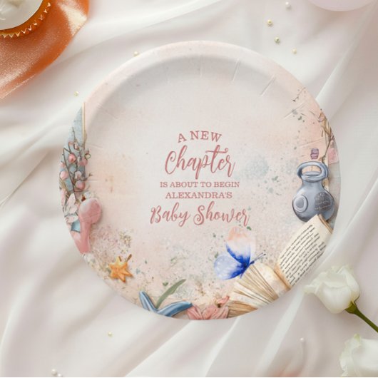 Assiettes En Carton Baby shower Boho Storybook
