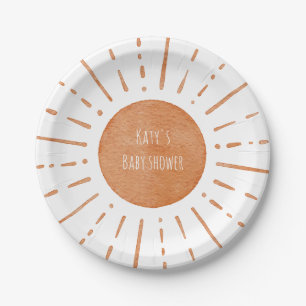 Assiettes En Carton Baby shower Boho Sun