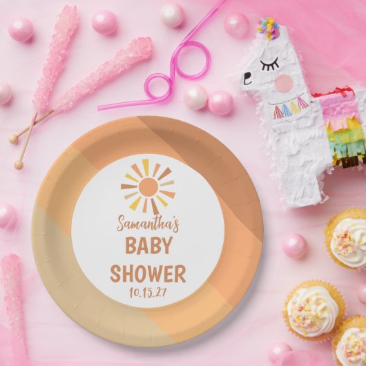 Assiettes En Carton Baby shower Boho Sunshine (Fête)