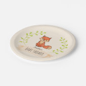 Assiettes En Carton Baby shower boisé de mûre Fox (Angle)