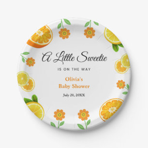 Assiettes En Carton Baby shower botanique citron orange agrumes