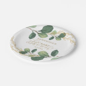Assiettes En Carton Baby shower botanique de verdure simple (Angle)