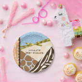Assiettes En Carton Baby shower Boys Blue Safari Imprimer Thème (Fête)