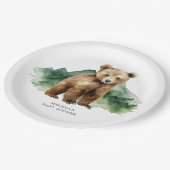 Assiettes En Carton Baby shower Brown Bear Cub (Angle)