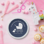 Assiettes En Carton Baby shower Buldog français Conception de plaque 4 (Fête)