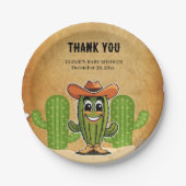 Assiettes En Carton Baby shower Cactus Cowboy Little Cactie (Devant)