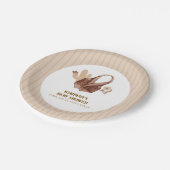 Assiettes En Carton Baby shower Cactus Cowgirl Beige Neutre (Angle)