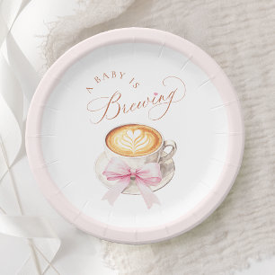 Assiettes En Carton Baby Shower Café Cœur Latte