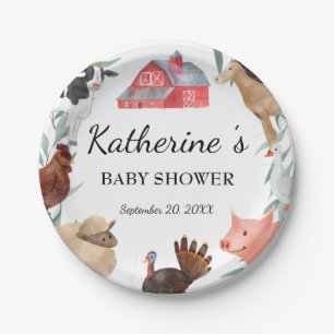 Assiettes En Carton Baby shower Campagnard Sur La Ferme 