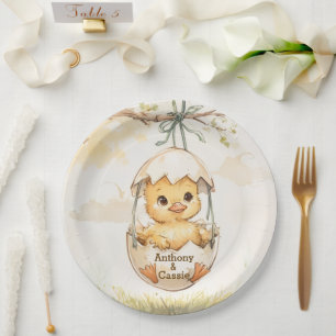 Assiettes En Carton Baby-Shower Canard