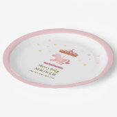 Assiettes En Carton Baby shower Carnaval Elégant en or rose (Angle)