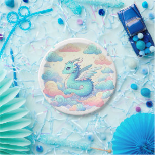 Assiettes En Carton Baby shower Cartoon Dragon