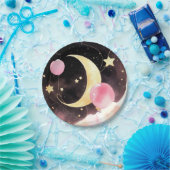 Assiettes En Carton Baby shower céleste enchanté : Lune et étoiles (Fête)