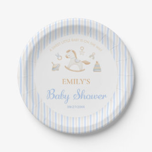 Assiettes En Carton Baby Shower Cheval à Bascule Grandmillennial
