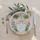 Assiettes En Carton Baby shower Chic Retro Palm Springs
