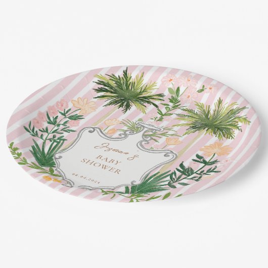 Assiettes En Carton Baby shower Chic Retro Palm Springs (Angle)